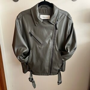 AE Faux Leather Oversized Moto Jacket